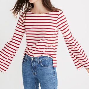 Madewell x Armor Lux Flare Sleeve Top Size M
